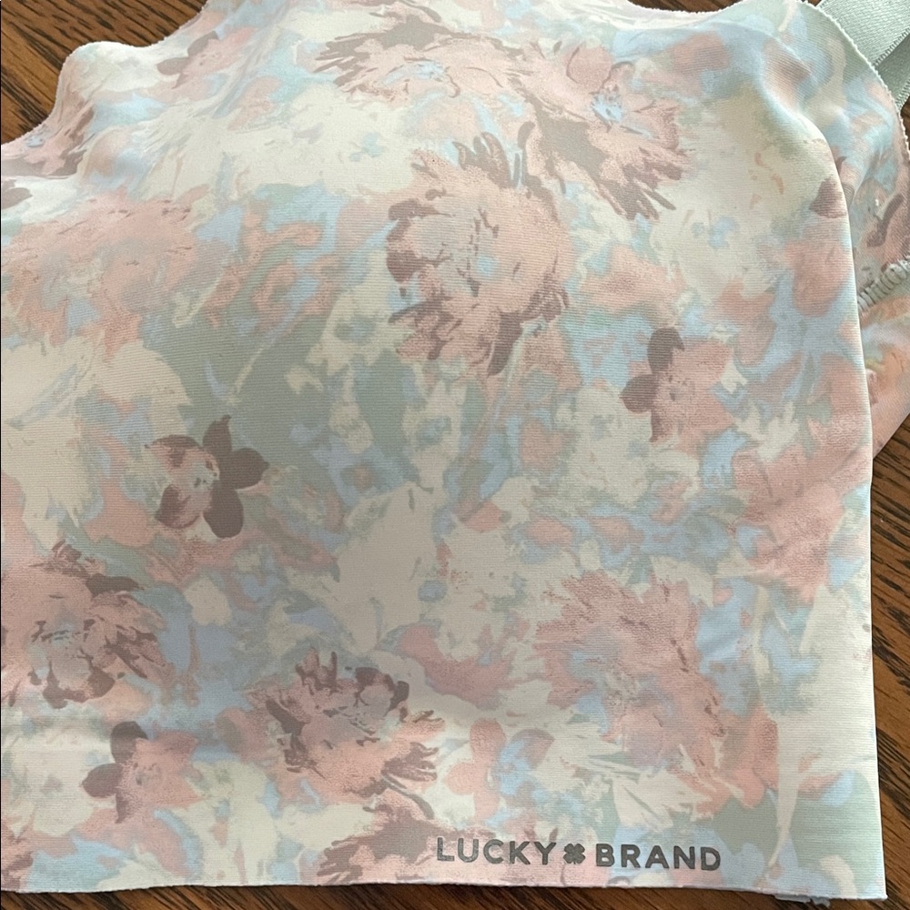 Lucky Brand Women's Floral Bralette - Light Blue and Pink - Picture 4 of 4
